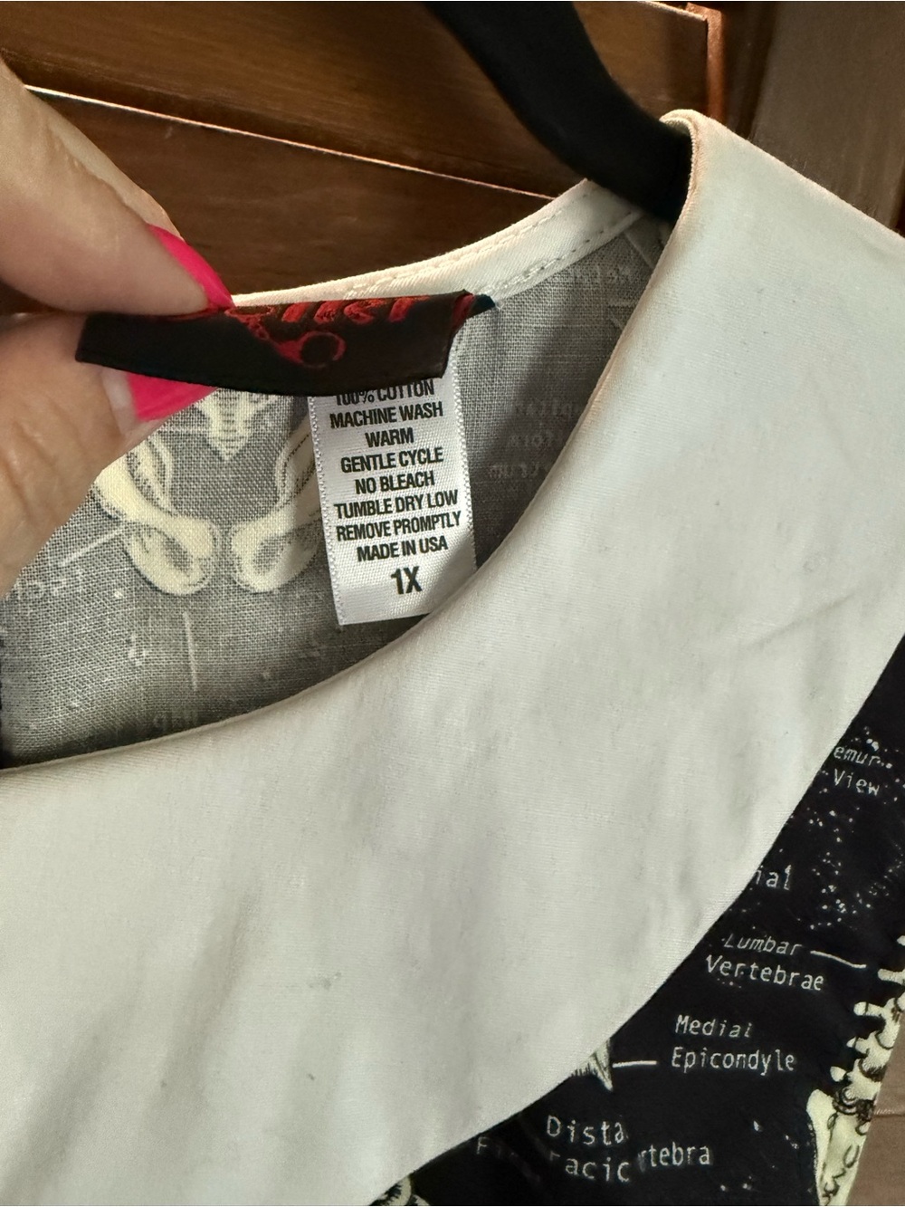 Glow In The Dark Skeleton Shift Dress - Picture 3 of 4